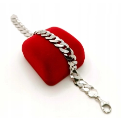 Srebrna bransoletka PancerkaPr.925 W:24,6gr Dł:24cm Szer:11mm NOWA 42