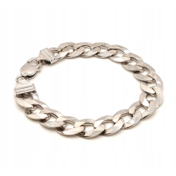 Srebrna bransoletka Pancerka Pr.925 W:35,08gr Dł:22cm Szer:13mm NOWA 37