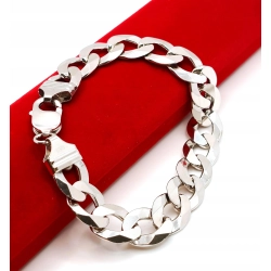 Srebrna bransoletka Pancerka Pr.925 W:35,08gr Dł:22cm Szer:13mm NOWA 37