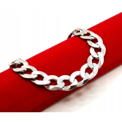 Srebrna bransoletka Pancerka Pr.925 W:35,08gr Dł:22cm Szer:13mm NOWA 37