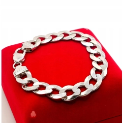 Srebrna bransoletka Pancerka Pr.925 W:35,08gr Dł:22cm Szer:13mm NOWA 37