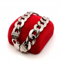 Srebrna bransoletka Pancerka Pr.925 W:35,08gr Dł:22cm Szer:13mm NOWA 37