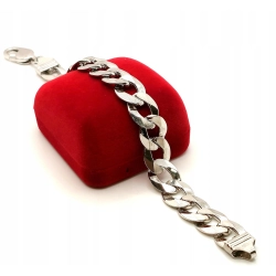 Srebrna bransoletka Pancerka Pr.925 W:35,08gr Dł:22cm Szer:13mm NOWA 37