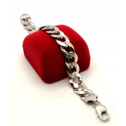 Srebrna bransoletka Pancerka Pr.925 W:35,08gr Dł:22cm Szer:13mm NOWA 37