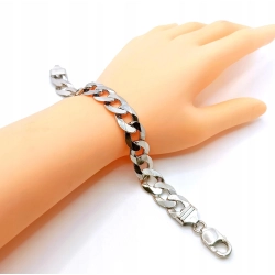 Srebrna bransoletka Pancerka Pr.925 W:35,08gr Dł:22cm Szer:13mm NOWA 37