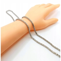 Srebrny łańcuszek splot Królewski P.925 W:38,35gr Dł:60cm NOWY