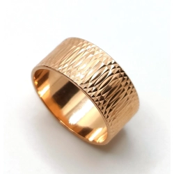 Złota obrączka zdobiona Szer.8mm Pr.583 W:6,34gr R.23