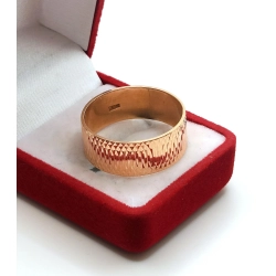 Złota obrączka zdobiona Szer.8mm Pr.583 W:6,34gr R.23