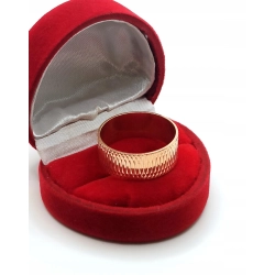 Złota obrączka zdobiona Szer.8mm Pr.583 W:6,34gr R.23