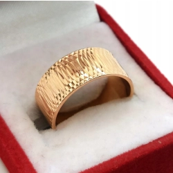 Złota obrączka zdobiona Szer.8mm Pr.583 W:6,34gr R.23