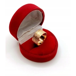 Złota obrączka zdobiona Szer.8mm Pr.583 W:6,34gr R.23