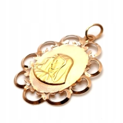 Złoty medalik z Maryją Duży Pr.585 W:3,41gr Dł:4,5cm