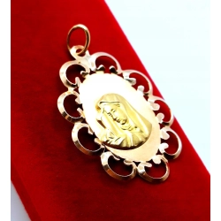 Złoty medalik z Maryją Duży Pr.585 W:3,41gr Dł:4,5cm