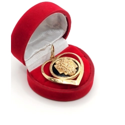 Złota zawieszka duża Serce z Jezusem Pr.585 W:8,37gr Dł:4,5cm