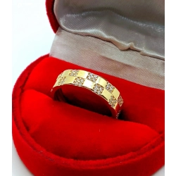 Złoty pierścionek obrączka z cyrkoniami Pr.585 W:2,75gr Roz.14