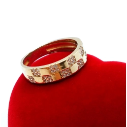 Złoty pierścionek obrączka z cyrkoniami Pr.585 W:2,75gr Roz.14