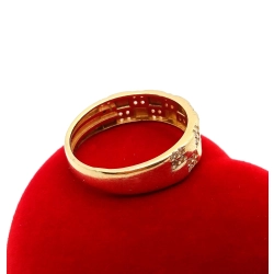 Złoty pierścionek obrączka z cyrkoniami Pr.585 W:2,75gr Roz.14