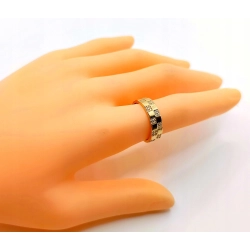 Złoty pierścionek obrączka z cyrkoniami Pr.585 W:2,75gr Roz.14