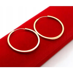 Złote kolczyki koła, kółka Pr.585 W:4,45gr Śred:2,9cm