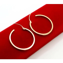 Złote kolczyki koła, kółka Pr.585 W:4,45gr Śred:2,9cm