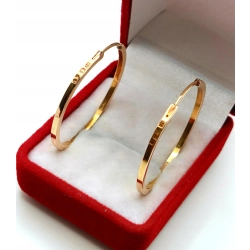 Złote kolczyki koła, kółka Pr.585 W:4,45gr Śred:2,9cm