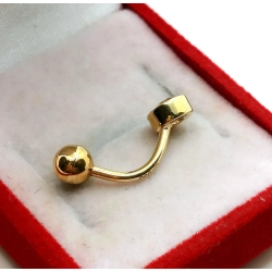 Złoty kolczyk do pępka z cyrkonią Pr.333 W:1,02gr InterSKLEP