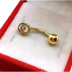 Złoty kolczyk do pępka z cyrkonią Pr.333 W:1,02gr InterSKLEP