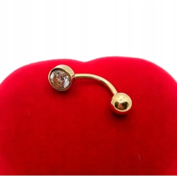 Złoty kolczyk do pępka z cyrkonią Pr.333 W:1,02gr InterSKLEP