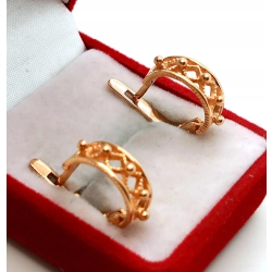 Złote kolczyki ażurowe półkola Pr.585 W:3,81gr InterSKLEP