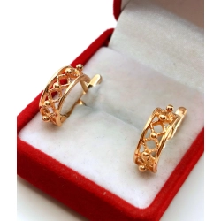 Złote kolczyki ażurowe półkola Pr.585 W:3,81gr InterSKLEP