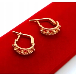 Złote kolczyki ażurowe półkola Pr.585 W:3,81gr InterSKLEP