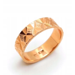 Złota obrączka 5,5mm zdobiona Pr.583 W:4,53gr Roz.16