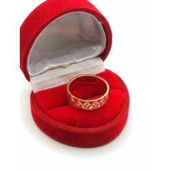 Złota obrączka 5,5mm zdobiona Pr.583 W:4,53gr Roz.16