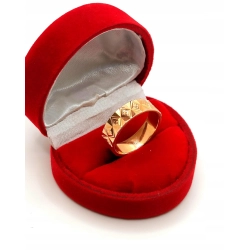 Złota obrączka 5,5mm zdobiona Pr.583 W:4,53gr Roz.16