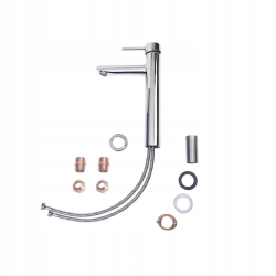 Bateria umywalkowa stojąca Sensa Hilio srebrny *** interSKLEP ***