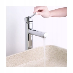 Bateria umywalkowa stojąca Sensa Hilio srebrny *** interSKLEP ***