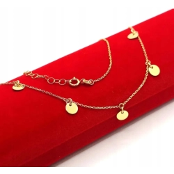 Złoty łańcuszek celebrytka blaszki Pr.585 W:1,87gr NOWY