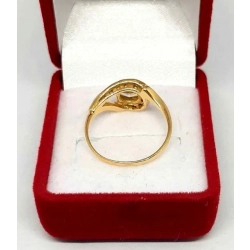 Złoty pierścionek z Cyrkoniami Pr.585 W:2,20gr R.12 .