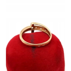 Złoty pierścionek obrączka z cyrkoniami Pr.585 W:2,18gr Roz.12