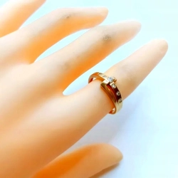 Złoty pierścionek obrączka z cyrkoniami Pr.585 W:2,18gr Roz.12