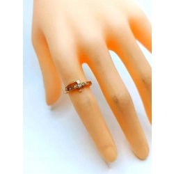 Złoty pierścionek obrączka z cyrkoniami Pr.585 W:2,18gr Roz.12