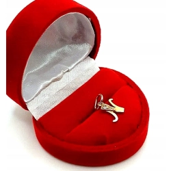 Złota zawieszka litera N z cyrkonią Pr.585 W:0,64gr