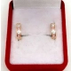 Złote kolczyki różowo białe cyrkonie Pr.585 W:0,82gr NOWE