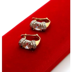 Złote kolczyki z cyrkoniami jak kryształy Pr.585 W:4,56gr