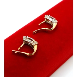 Złote kolczyki z cyrkoniami jak kryształy Pr.585 W:4,56gr
