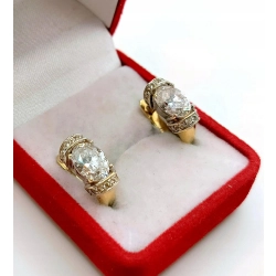 Złote kolczyki z cyrkoniami jak kryształy Pr.585 W:4,56gr