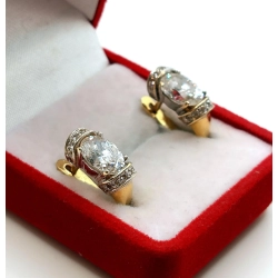 Złote kolczyki z cyrkoniami jak kryształy Pr.585 W:4,56gr