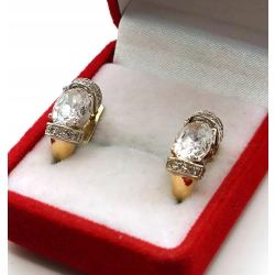 Złote kolczyki z cyrkoniami jak kryształy Pr.585 W:4,56gr