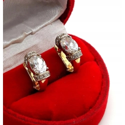 Złote kolczyki z cyrkoniami jak kryształy Pr.585 W:4,56gr
