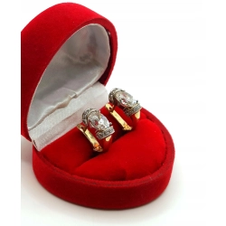 Złote kolczyki z cyrkoniami jak kryształy Pr.585 W:4,56gr